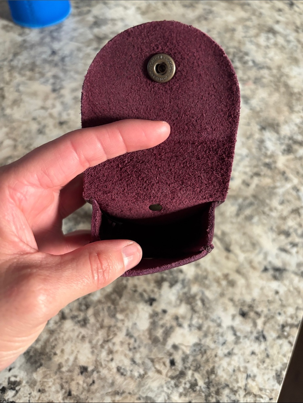 Portland leather Small Plum Leather Tassel Key Pouch - Picture 3 of 3
